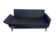 BSQQQSLEEP 79 inch Ergonomic sofa bed, Black Italian leather, Pure handmade sofa, A free pillow