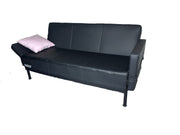 BSQQQSLEEP 79 inch Ergonomic sofa bed, Black Italian leather, Pure handmade sofa, A free pillow