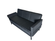 BSQQQSLEEP 79 inch Ergonomic sofa bed, Black Italian leather, Pure handmade sofa, A free pillow